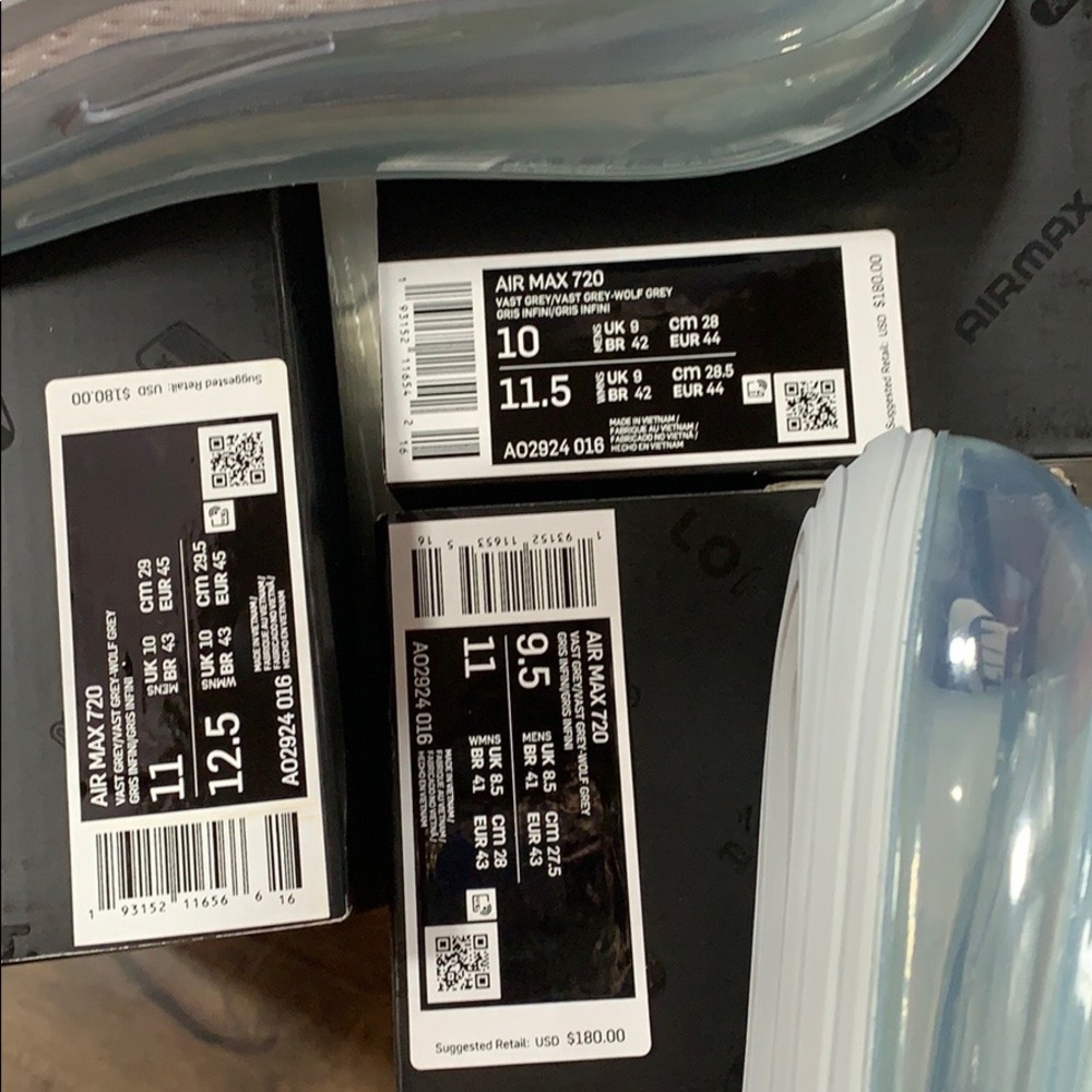 NIKE AIR MAX 720 Vast Grey/Vast Grey-Wolf Grey - Picture 15 of 16